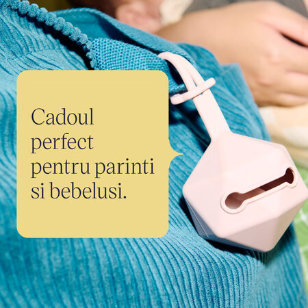 Set suzeta Ultra Light 0-6 luni + Suport pentru suzeta + Inel de dentitie 3 luni+, Roz, Tommee Tippee 799994