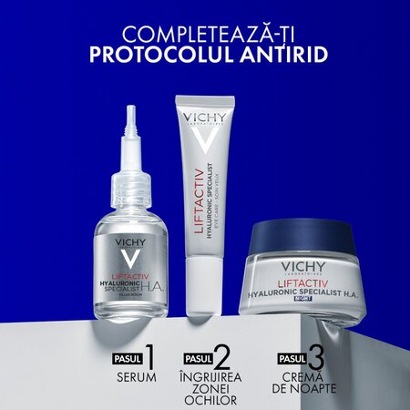 Crema de Noapte antirid cu acid hialuronic pur Liftactiv Supreme, 50 ml, Vichy 729957