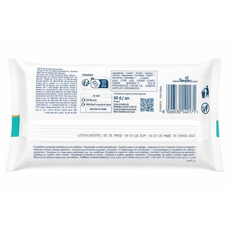 Servetele umede Aqua Soft Touch, 60 servetele, Pampers 799957
