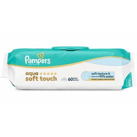 Servetele umede Aqua Soft Touch, 60 servetele, Pampers 799956