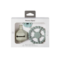 Set suzeta Ultra Light + 1 suport pentru suzeta + Inel de dentitie 3 luni+, Verde, 0-6 luni, Tommee Tippee