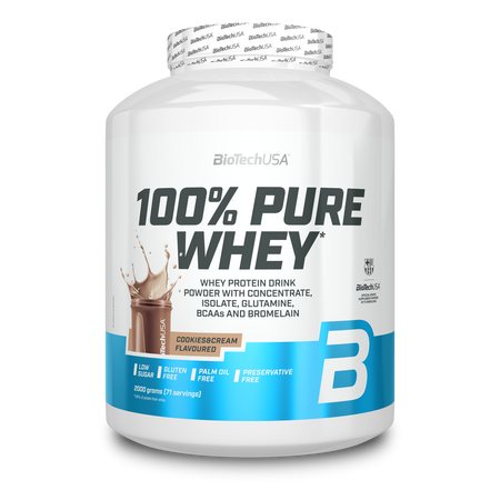 Shake proteic 100% Pure Whey, Cookies & Cream, 2000 g, BioTechUSA