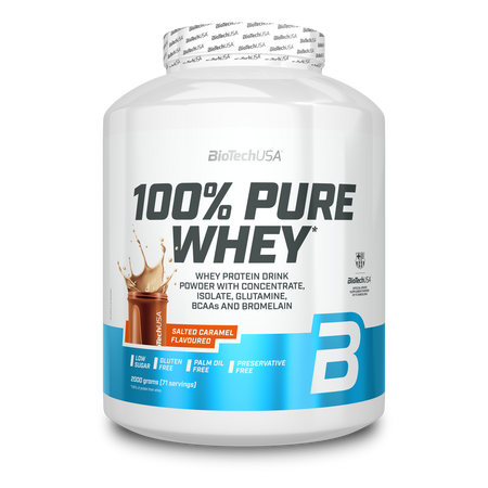 Shake proteic 100% Pure Whey, Salted Caramel, 2000 g, BioTechUSA
