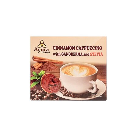Cafea cu ganoderma, stevie si scortisoara Instant Coffee Mix, 10 plicuri x 15 g, Ayura Herbal 800184