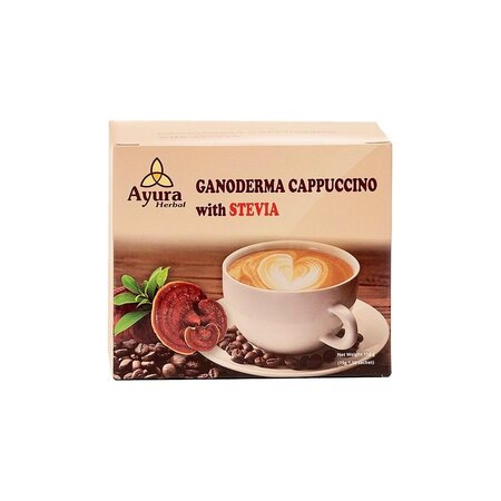 Cafea cu ganoderma si stevie Instant Cofee Mix, 10 plicuri x 15 g, Ayura Herbal
