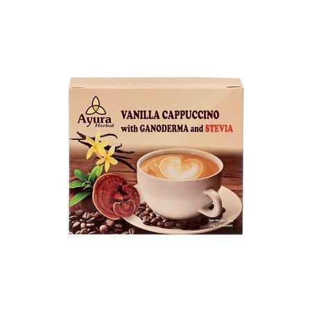 Cafea cu Ganoderma si Stevie cu Vanilie Instant Coffee Mix, 10 plicuri x 15 g, Ayura Herbal