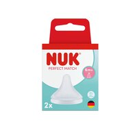 Set tetina din silicon Flux Control Perfect Match, +6 luni, 2 bucati, NUK