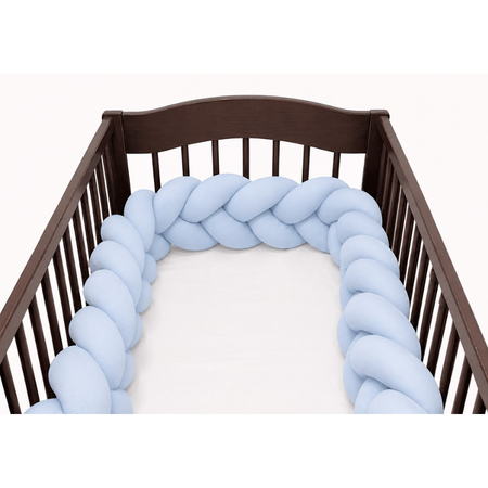 Protectie impletita pentru patut, 240 cm, Blue, Mc Ana