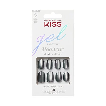 Unghii false Gel Fantasy Magnetic Dial Me, 28 bucati, Kiss