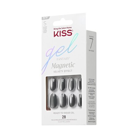 Unghii false Gel Fantasy Magnetic, Dial Me, 28 bucati, Kiss 800575