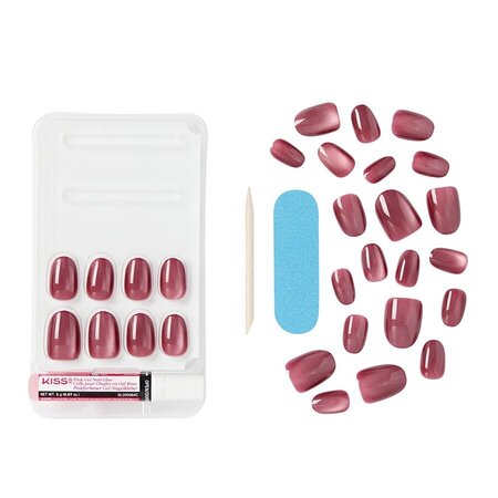 Unghii false Gel Fantasy Magnetic, Set Us Free, 28 bucati, Kiss 800592