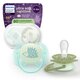 Set suzete fosforescente Ultra Soft Avent, Verde, 0-6 luni, SCF094/01, 2 bucati, Philips 800657