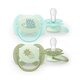 Set suzete fosforescente Ultra Soft Avent, Verde, 0-6 luni, SCF094/01, 2 bucati, Philips 800659
