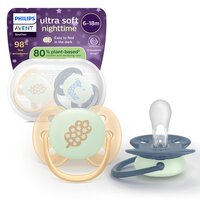 Set suzete fosforescenta Ultra Soft Avent, 6-18 luni, SCF094/03, 2 bucati, Philips