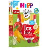 Batoane de gheata cu suc de fructe si piure de fructe Bio Ice stick, + 3 ani, 10 bucati x 40 ml, Hipp