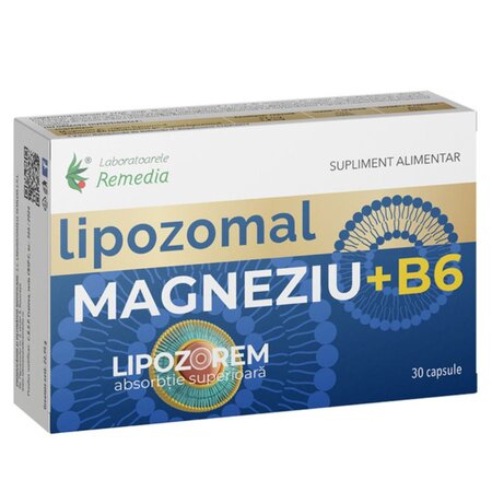 Magneziu+Vtamina B6 Lipozomal, 30 capsule, Remedia