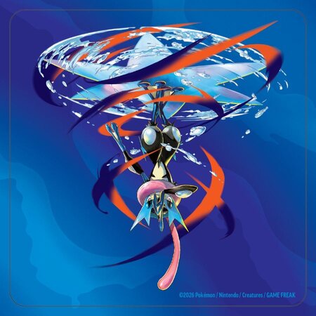 Set premium Pokemon TCG cu Mega Greninja ex si pachete booster, 6 ani+, Pokemon 800822