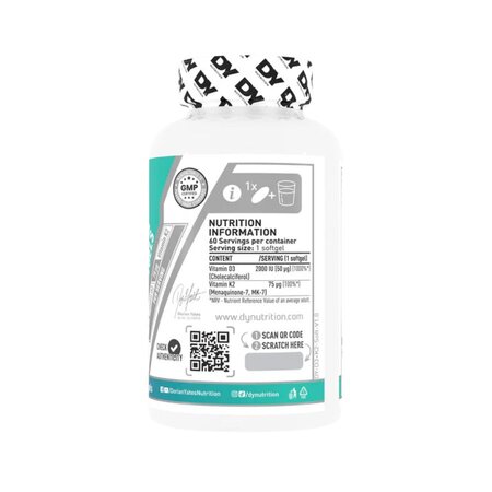 Vitamin D3+K2, 60 capsule, Dy Nutrition 800830