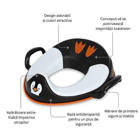 Reductor toaleta pentru copii My Little Trainer Sea, Penguin, My Carry Potty 800866
