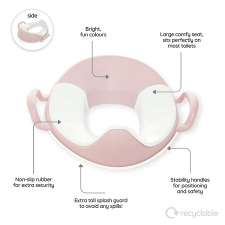 Reductor toaleta pentru copii My Little Trainer Sea, Pink Pastel, My Carry Potty 800869