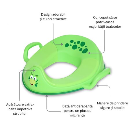 Reductor toaleta pentru copii My Little Trainer Sea, Dinosaur, My Carry Potty 800876