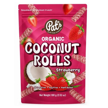 Rulouri Bio, Cocos si Capsuni, 100 g, Pat's
