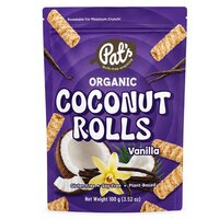 Rulouri Bio, Nuca de Cocos si Vanilie, 100 g, Pat's