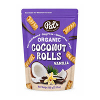 Rulouri Bio, Nuca de Cocos si Vanilie, 100 g, Pat's