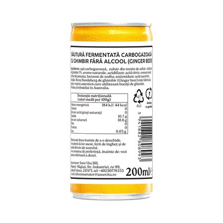 Bautura racoritoare de ghimbir Ginger Beer, Doza 200 ml, Bundaberg 800935