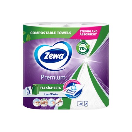 Prosop de hartie Premum, 2 role x 70 foi, Zewa