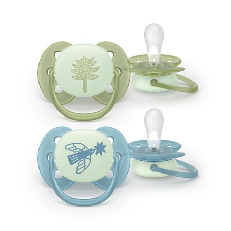 Set suzete fosforescente Ultra Soft Avent, Leaf, +18 luni, SCF094/05, Philips 800979