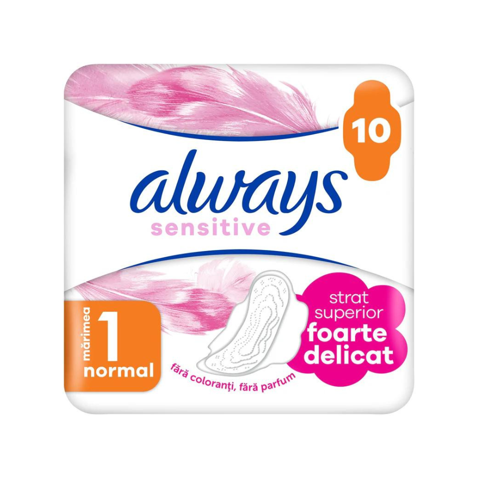 Absorbante Always Sensitive Ultra Plus, Marimea 1, 10 bucati, P&G