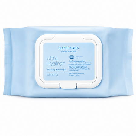 Servetele demachiante cu Acid Hialuronic Super Aqua, 30 bucati, Missha