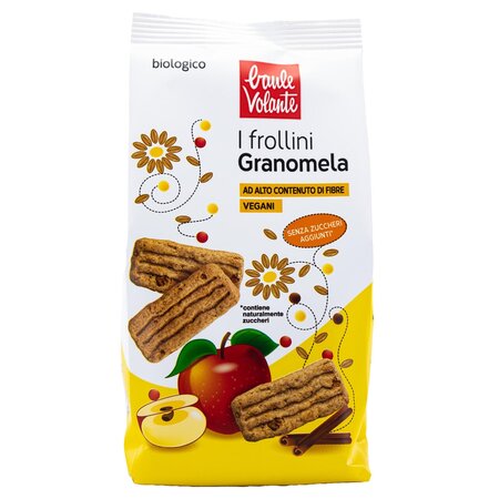 Biscuiti integrali Bio Granomela cu Mar fara zahar, 250 g, Baule Volante