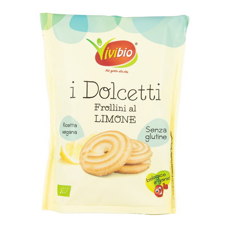 Biscuiti Bio Frollini fara gluten cu lamaie, 100 g, ViviBio