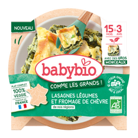 Meniu bio lasagna cu legume si branza de capra, 15 luni+, 200 g, Babybio