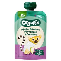 Piure bio de mar, banana, ananas si cocos, 12 luni+, 100 g, Organix