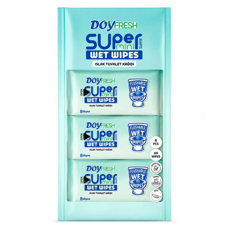 Hartie igienica umeda, Super Mini, 8 pachete x 8 bucati, Doyfresh