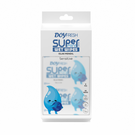 Servetele umede, Super Mini White, 8 pachete x 8 bucati, Doyfresh