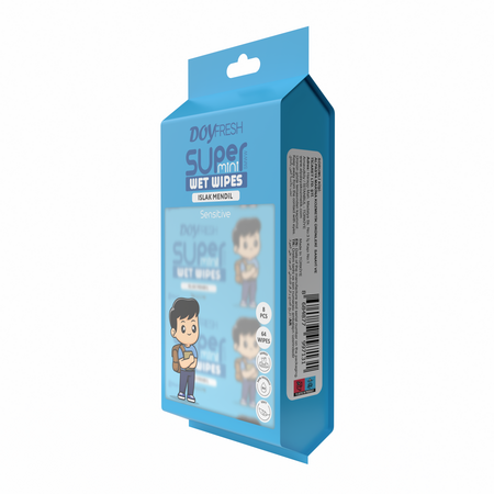 Servetele umede, Super Mini Blue, 8 pachete x 8 bucati, Doyfresh 802321