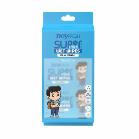Servetele umede, Super Mini Blue, 8 pachete x 8 bucati, Doyfresh