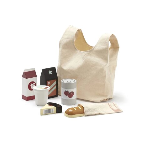 Set de cumparaturi din lemn Bistro, 3 ani+, 7 piese, Kids Concept