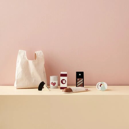Set de cumparaturi din lemn Bistro, 3 ani+, 7 piese, Kids Concept 802263