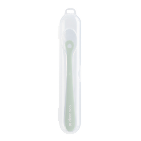 Lingurita din silicon cu carcasa de protectie, Sage, 4 luni+, 1 bucata, Kikka Boo 802276