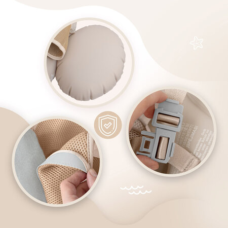 Colac gonflabil de inot pentru bebelusi Swim Pro, Beige, 6-36 luni, Sipo 802291