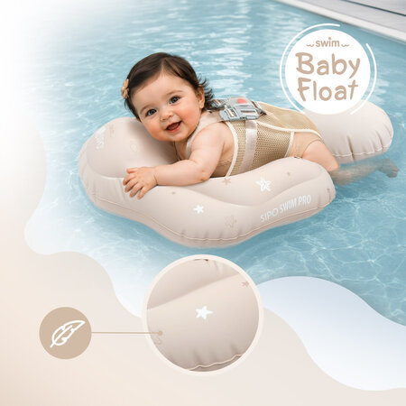 Colac gonflabil de inot pentru bebelusi Swim Pro, Beige, 6-36 luni, Sipo 802292
