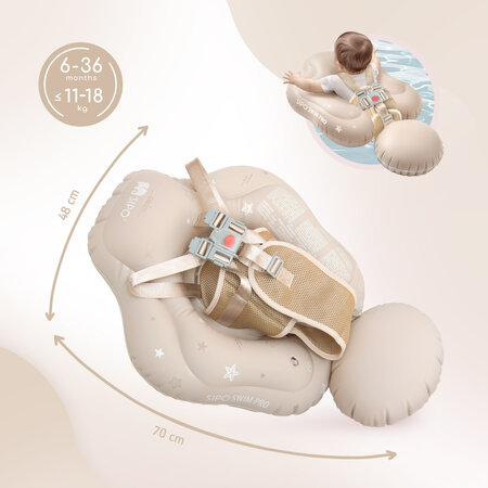 Colac gonflabil de inot pentru bebelusi Swim Pro, Beige, 6-36 luni, Sipo 802287