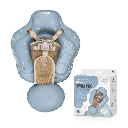 Colac gonflabil de inot pentru bebelusi, Bleu, Swim Pro, Sipo