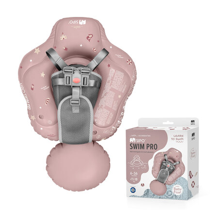 Colac gonflabil de inot pentru bebelusi Swim Pro, Pink, 6-36 luni, Sipo