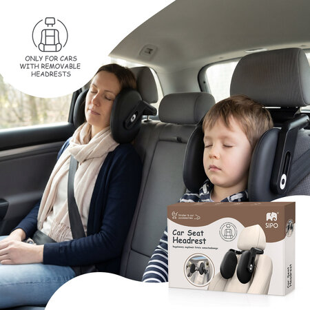 Tetiera auto reglabila cu memory foam pentru copii si adulti, Negru, Sipo 802351